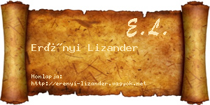 Erényi Lizander névjegykártya